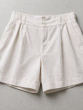 Simply Vera Vera Wang White Paperbag Waist Shorts Linen Blend Size L